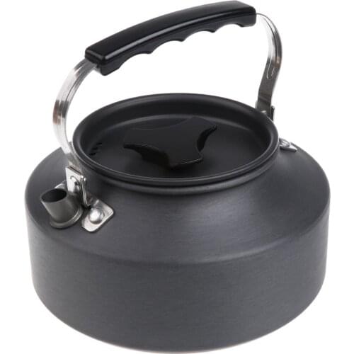 Outdoor 1.1L Portable Aluminum Water Kettle Camping Hiking Teapot Coffee Pot with Storage Bag