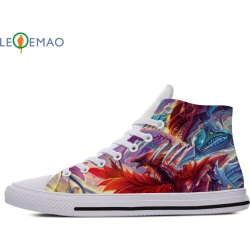 Custom Sneakers Hot Funny Men Anime Yu Gi Oh Monster Print PlimsolUnisexable Canvas Trends Comfortable Ultra Light Sports Shoes
