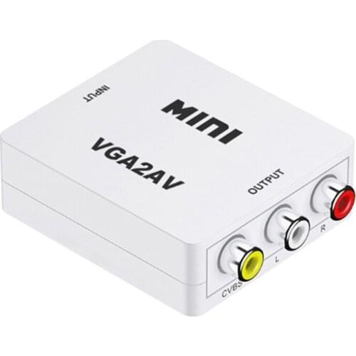 HOT-Mini VGA to AV Video Converter VGA to RCA PC to TV Vga to Av for AV Interface TV, Display and Other AV Interface Equipment