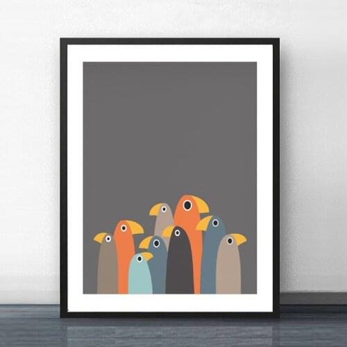 Bird Wall Art Canvas Painting Modern Minimalist Poster Prints Wall Picture for Living Room Home Decor