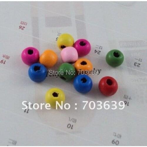 Mixed Colour 8mm Round Wood Beads For DIY Free Shipping