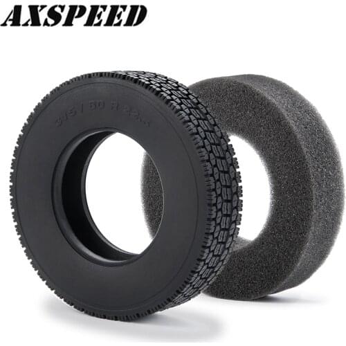 AXSPEED RC Car Rubber Wheel Tires 22mm Wheel Tyres with Sponge for 1/14 RC Rock Crawler Tamiya Upgrade Parts