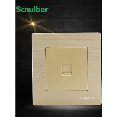 RJ11 connector 4p metal brush finishing telephone wall switch socket