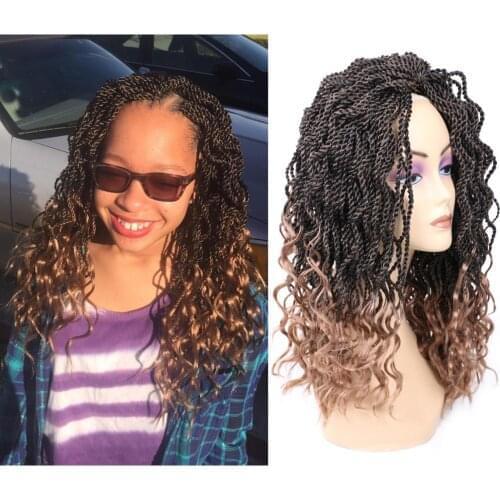 DAIRESS 14" Senegalese Twist Hair 35Roots/Pack Wavy Crochet Twist Hair Braiding Hair Extensions Senegalese Twist Crochet Braids