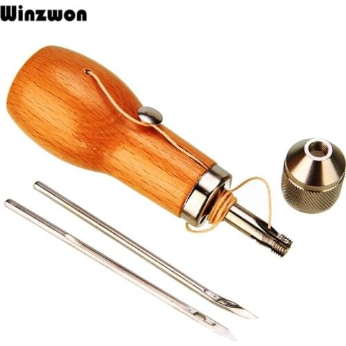 1Set Hand Sewing Leather Awl Speedy Stitcher Leather Sewing Tool For Leather Sail Canvas Heavy Repair Fabric Stitching Shoemaker