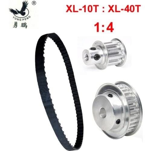 Timing Belt Pulley XL Reduction 4:1 40 teeth 10 teeth XL belt center distance 64mm Engraving machine accessories belt gear kit