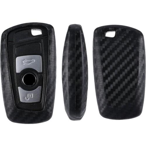 Carbon Fiber Pattern Silicone Key Cover Case Keychain For BMW 520 525 730li 740 118 320i 1 3 5 7 Series X3 X4 M3 M4 M5