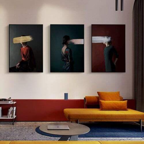 Nordic Art Sexy Woman Cover Face Canvas Art Posters And Prints Flowers Girls Canvas Paintings on the Wall Art Pictures Cuadros