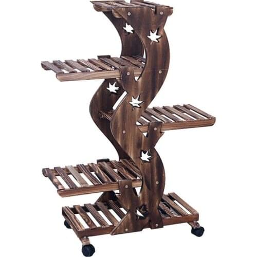 Indoor Estante Para Plantas Plantenstandaard Wood Garden Shelves For Pot Balcony Plant Rack Shelf Stojak Na Kwiaty Flower Stand