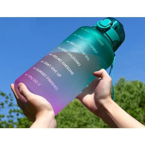 High Quality Fashion 2L 3.8L Gallon Tritan Sports Water Bottle with Straw Motivational & Time Markings Drinking Jug BPA Free GYM