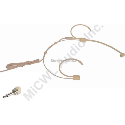 High Quality Omnidirectional Beige Headset Microphone Mic for Wireless Mics System beltpack transmitter 3.5mm External Lock