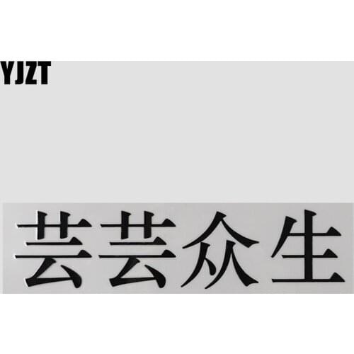 YJZT 18.5CM×4.4CM Chinese Characters Decal Vinyl Car Auto Stickers For Car Bumper Window Black/Silver Car Stickers 13D-0679