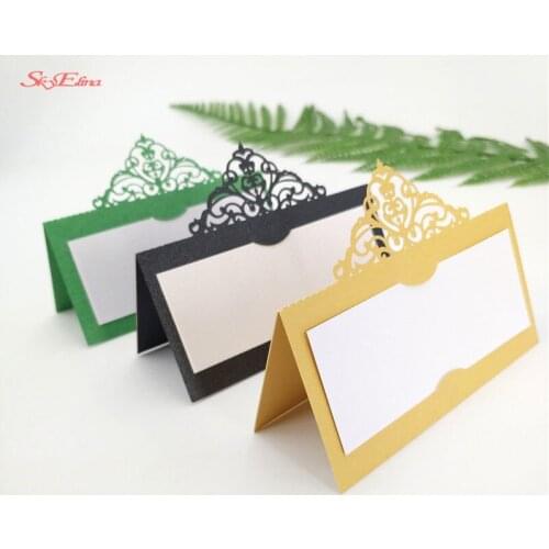 10/50/100pcs laser cut Name Place Seat Paper Wedding Invitation Table Cards for Party Table Decoration Table Name Place Cards 6Z