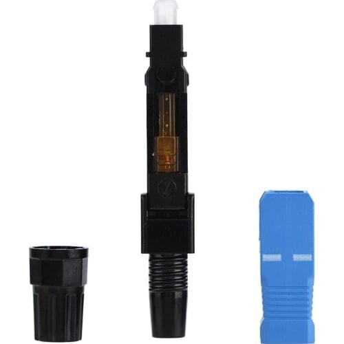 100pcs/Lot SC Single Mode Fiber Optic Quick Fast Embedded Connector Connecting Adapter for FTTH Black Blue