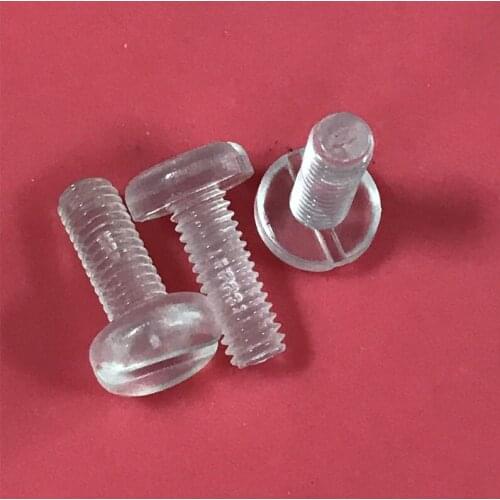 20pcs M5 PC transparent screw slotted hand screws plastic bolt insulated bolts Polycarbonate bolt 8-25mm length