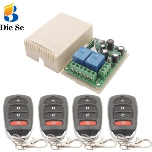 433 MHz Universal Remote Control Switch AC 110V 220V 10A 2CH rf Relay Receiver and Transmitter for Garage and gate Control