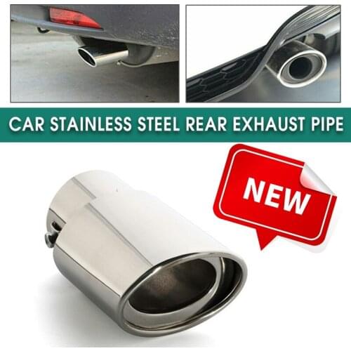 ABS Chrome Car Rear Exhaust Pipe Tail Muffler Tip Round Accessories Exhaust Systems Assembly Chromium Styling Stainless Steel