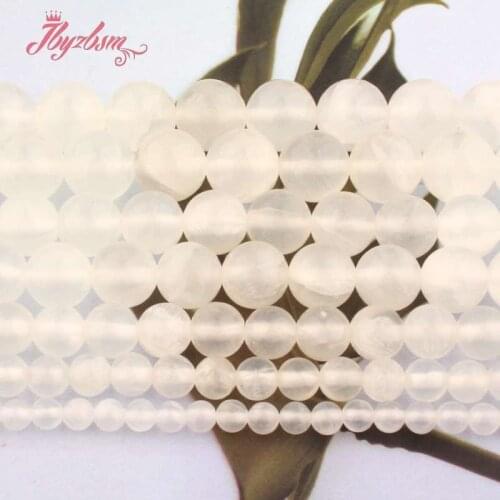4.6.8.10.12mm Round Ball Beads Smooth White Selenite Natural Stone Spacer Beads for DIY Necklace Bracelet Jewelry Making 15"