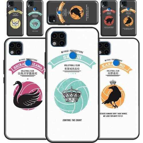 Karasuno Nekoma Crest Phone Case For Xiaomi Redmi Note 10 Pro Note 7 8 8T 9S 9A 9C 9T K40 7A 8A Note 9 Pro Cover