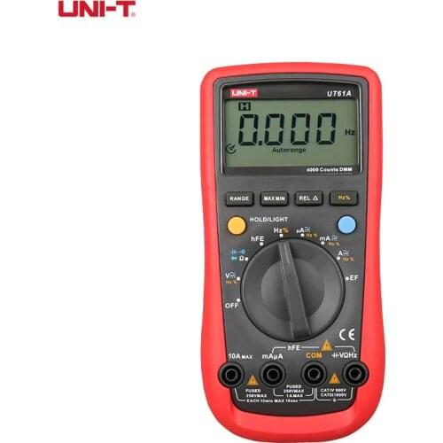 UNI-T True RMS Digital Multimeter UT61A UT61B UT61C UT61D UT61E UNI T AC DC Multimetros Capacitor Transistor Tester Data Peak