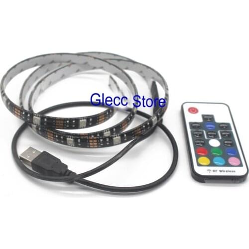 DC 5V USB LED Strip 5050 Waterproof RGB LED Light Flexible 50CM 1M 2M add 3 17Key Remote For TV Background Lighting