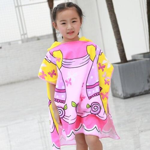 Baby Accessories Cartoon Bath Child Kid Hooded Cloak Bathrobe Towel Cotton Beach Towel Baby Children Cartoon Bath Towel
