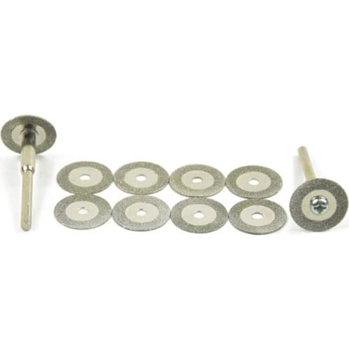 5pcs/set 22mm Mini Diamond Saw Blade Cutting Discs with 1X Connecting Shank for Dremel Drill Fit Rotary Tool