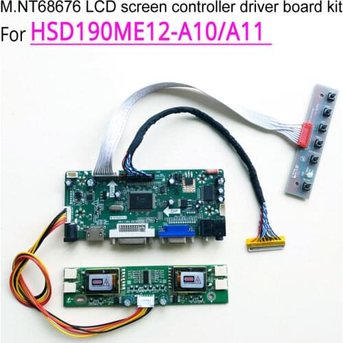 For HSD190ME12-A10/A11 DVI VGA 19" 1280*1024 LCD monitor panel M.NT68676 display controller drive card CCFL LVDS 30Pin Kit