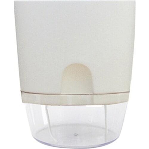 2-Layer Flower Pot Vase Handmade Self Watering Round Flower Pot With Water Container For Garden Decoration Gray White 3 Sizes