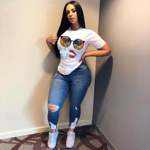 TNNAOFF Aesthetic Cartoon Print T Shirt for Women Short Sleeve Tops Sexy Fashion Plus Size Club Outfits Lounge Wear T Shirts