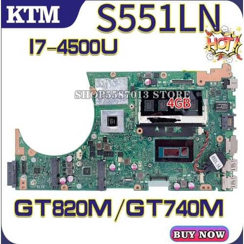 For ASUS S551L/S551LN/S551LB/R553L laptop motherboard mainboard test OK I7/CPU 4GB/memory GT740M/GT820M/2GB