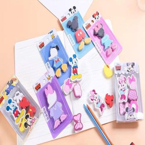 Disney modeling eraser pupils creative cartoon cute Mickey children like leather stationery prize small gift