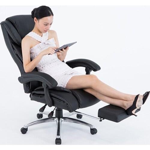 Fashion Minimalist Modern Boss Computer Chair Office Chair Home Reclining Footrest Chair Leather Massage Lift Chair Metal