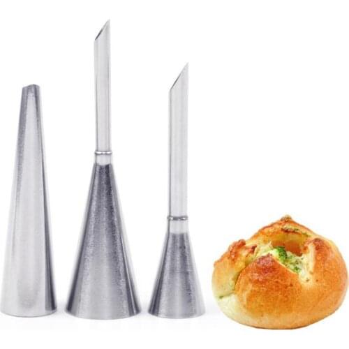 3pcs/set Piping Bag Nozzles Set Stainless Steel Cupcake Cake Decorating Tips For Puff Cream Pastry Piping Nozzles