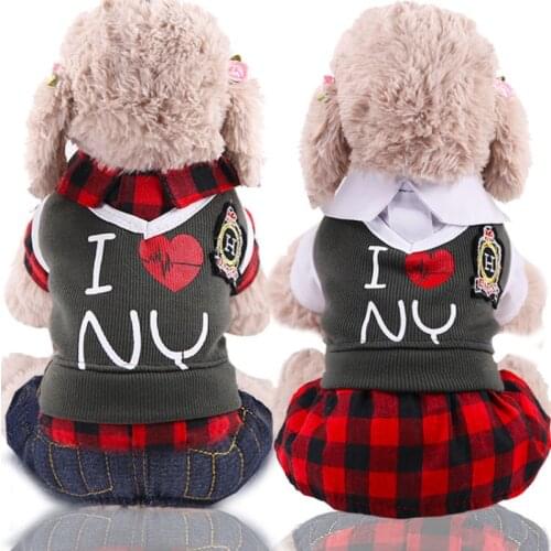 Couple Dog Clothes Boy Dog Jumpsuit Girl Dog Dress Spring Autumn Pet Clothing Puppy Outfit Chihuahua Yorkie Costume Pet Outfit