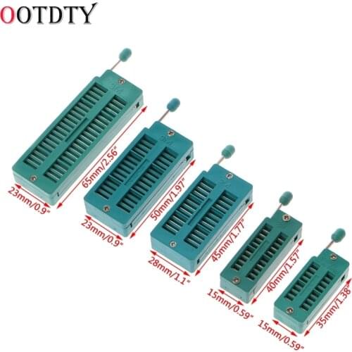 OOTDTY 2018 Fashion 16 20 24 28 40 P Pin 2.54MM Green DIP Test Universal ZIF IC Socket Welding Type
