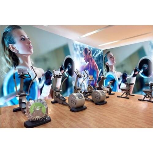 Custom photo 3d wallpaper Gym beauty barbell photo wall construction background painting picture 3d wall room murals wallpaper