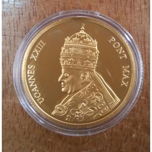 Gilded John XXIII Vatican 30mm Gold Plated Coins Collectibles Challenge Coingreat Gift Copy Coins-replica Commemorative Coins