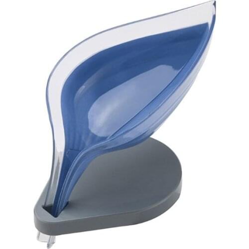 Leaf Shape Suction Drain Soap Box Sucker Dish Anti Slip Rack Tray Bathroom Tool