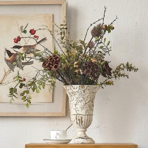 European style retro resin vase Home Furnishing decoration living room dining room table vases flower vase