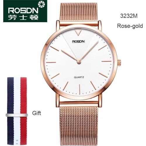 ROSDN Luxury Brand Couples Watches Japan MIYOTA Quartz Men Watches 50M Waterproof Sapphire Diamond 7mm Ultra-thin Clock R3232M