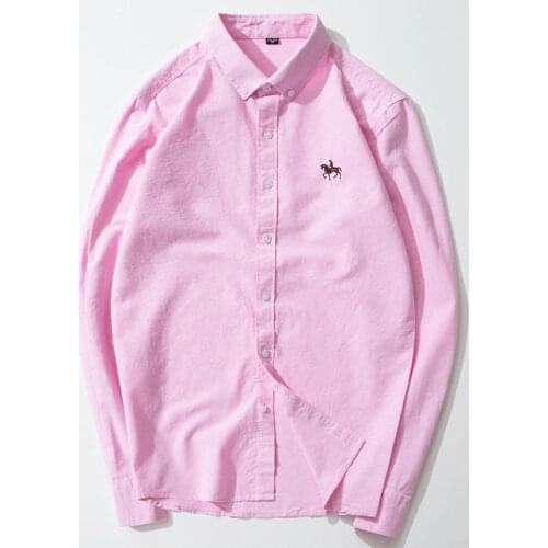 Long Sleeve Shirts for Men 100% Cotton Oxford Mens Clothing Autumn Winter Top Blouse Business Casual Shirts Korean Fashion