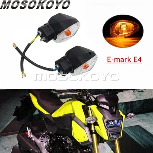 E-mark E4 Motorbike Turn Signal Light Indicator Blinkers For Honda Grom MSX 125 2017 2018 2019 2020 12V Bulb Amber Flasher Lamp