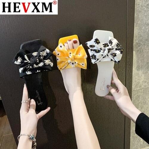 Slippers Women Bow Slipper Women Wear Open-toe Flip-flops Outside Their Korean Fashion Shoes Ladies Slippers Cute Women Shoes
