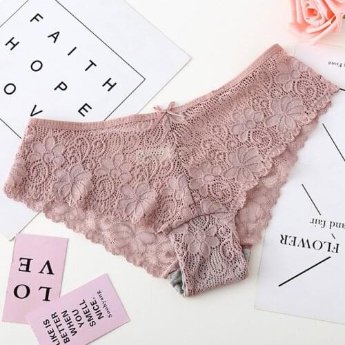 6 Colors Women Sexy Lace Thong Panties Elastic Underwear for Women Seamless Mini G String Hollow Briefs Brazilian