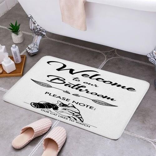 Funny Bathroom Cat 3D Print Doormats Rectangle Non-Slip DoorMat Bedroom Kitchen Entrance Print Door rugs Dropshipping