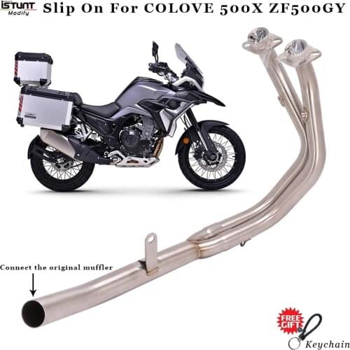 ZF500GY Link Tube Motorcycle Exhaust Modified Stainless Steel Front Pipe Connect Original Muffler For COLOVE 500X ZF500GY