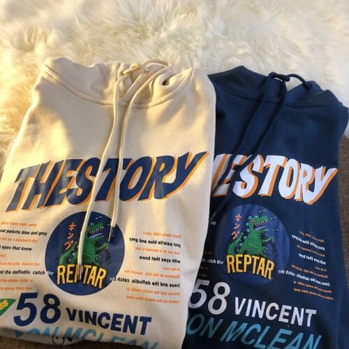 Women Couple Hoodies Sweatshirt Cotton Tracksuit Sports Sweatshirt 2021 Winter Japanese Casual Loose Jumper graphic hooded