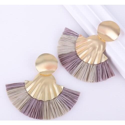 Earrings for women hoop korean gold tassel earrings vintage statement big indian fashion jewelry drop bohemian geometric ethnic