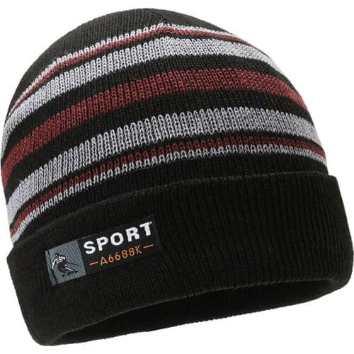 Winter Middle-aged And Elderly Mens Woolen Hat Outdoor Beanie Hat Casual Thickening Plus Velvet Warm Knitted Hat